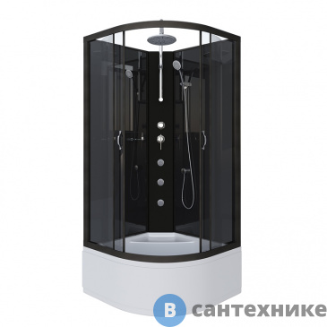 картинка Душевая кабина Niagara NG-6508-14BKTG (900х900х2150) высокий поддон, стекло тонированное