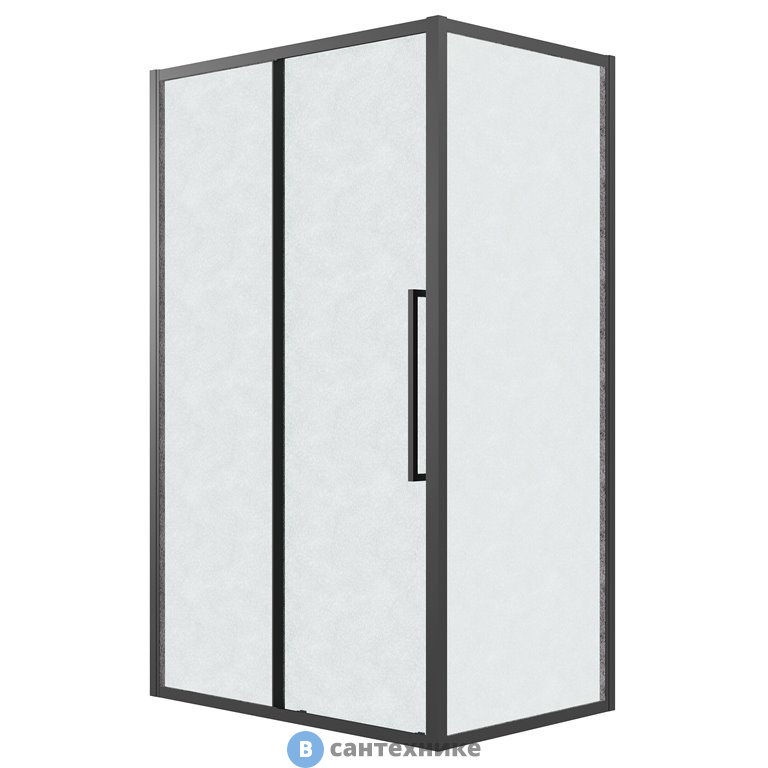 Душевое ограждение Grossman Cosmo 120.K33.02.1390.21.02 (130*90*195) черный матовый, стекло шиншилла, без поддона