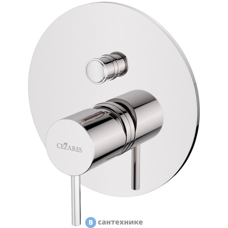 Смеситель Cezares LEAF-VDIM-L-01 встраиваемый однорычажный с переключателем на 2 выхода, Хром