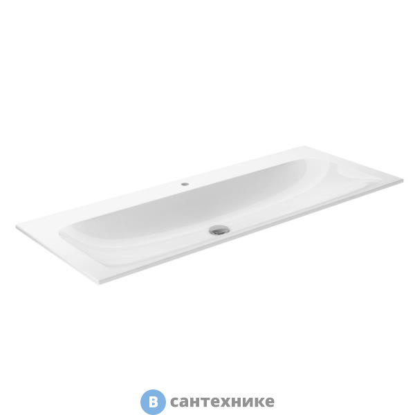 Умывальник Keuco PLAN керамический, для смесителя на 1 отверстие, 1208x17x494 мм, белый (32980311201)
