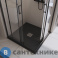 картинка Душевой поддон BelBagno TRAY-MR-UNO-A-90-35-NERO-CR из искусственного мрамора, с сифоном и декоративной накладкой (хром), чёрный