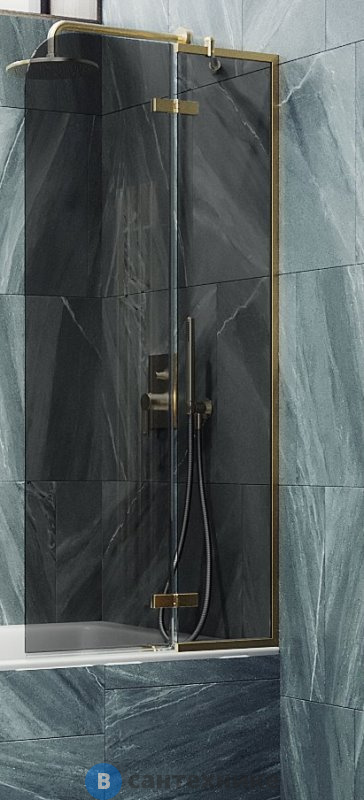 Шторка для ванны поворотная с добором MaybahGlass 1400*990 Стекло 6 мм Графит (MGV-918-3)