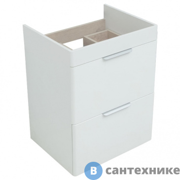 картинка Тумба под раковину Aquanet Ирис new 60 белый глянец (2 ящика) (310152)