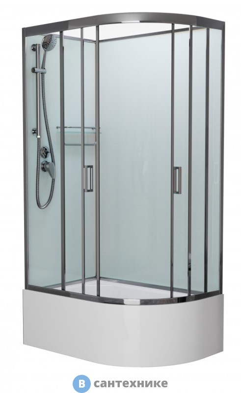 Душевая кабина Frank F412/2L М Brilliant левосторонняя высокий поддон б/к (без крыши) матовое стекло