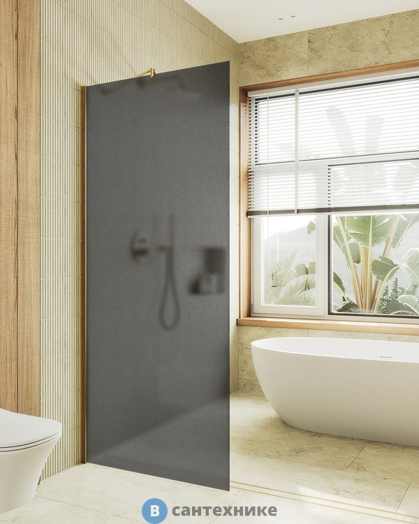 Душевая перегородка в профиле MaybahGlass 1950*890 стекло 8 мм графит матовый (MGD-694-3ш)