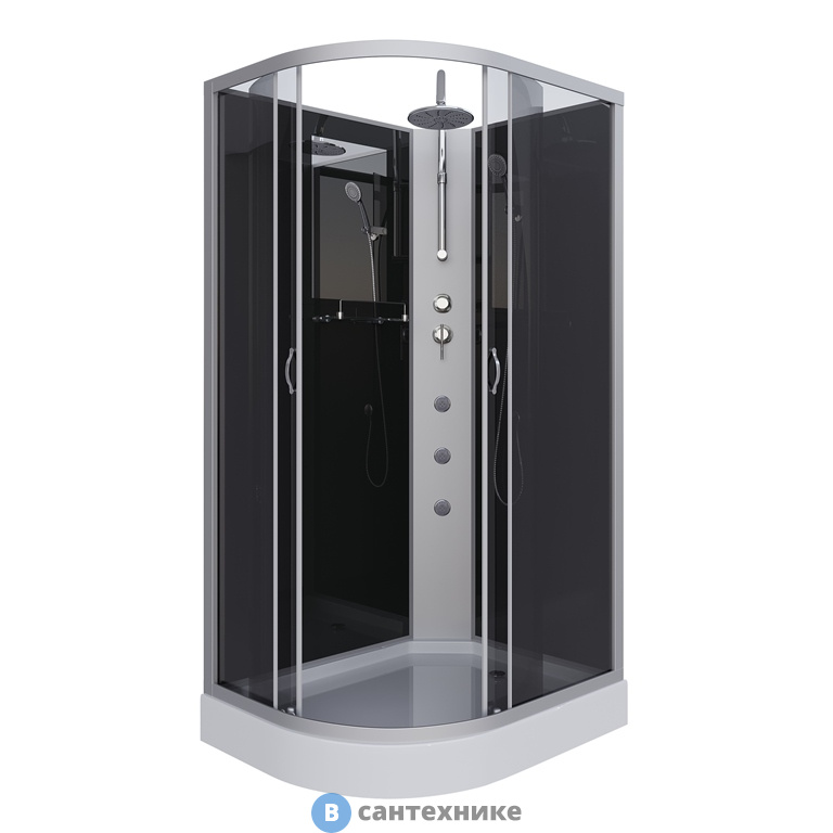 Душевая кабина Niagara NG-3512-14RBKTG (1200х800х2150) низкий поддон, стекло тонированное