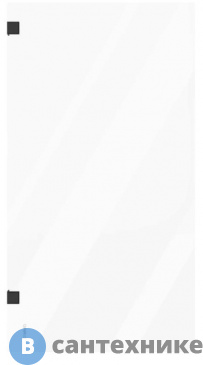 картинка Шторка на ванну DIWO Брянск неподвижная, 70х140, профиль черный матовый, прозрачное стекло (583141)