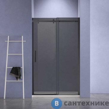 картинка Душевая дверь Vincea Como-N VDS-4CN160CGB, 1600, черный, стекло тонированное