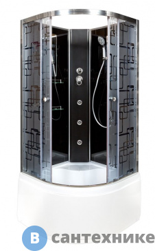 картинка Душевая кабина Deto BM4510 N с гидромассажем Black (100х100х208 см)