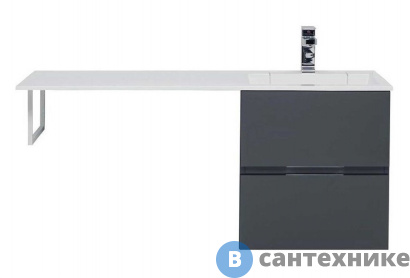 картинка Тумба c раковиной Aquanet Алвита new 120 4 ящ. антрацит (306297)