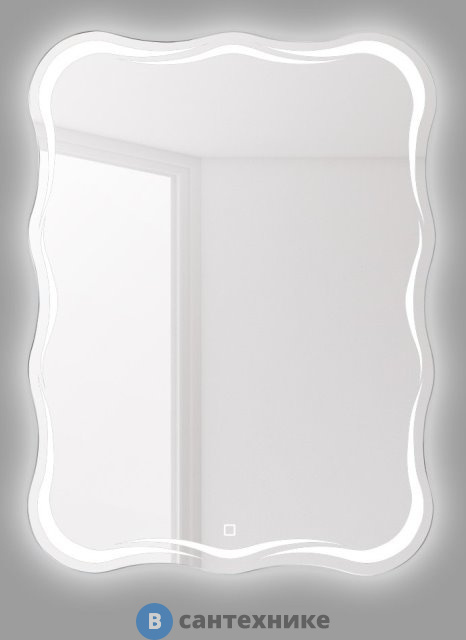 Зеркало BelBagno SPC-OND-600-800-LED-TCH с встроенным светильником и сенсорным выключателем 600x30x800
