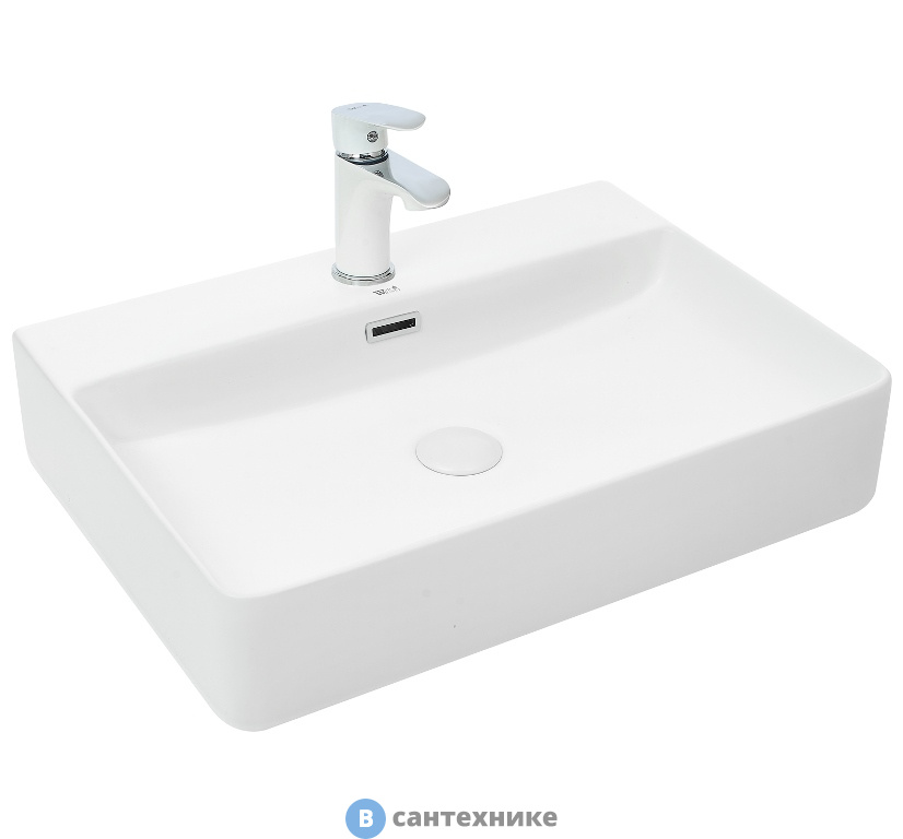Раковина WELTWASSER ELBACH 2173 MW накладная (матовая белая) /600х420х120/