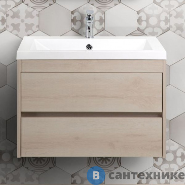 картинка Тумба под раковину Art & MAX FAMILY Family-580-2C-SO-PB подвесная с двумя выкатными ящиками, Pino Bianco, 580x480x550