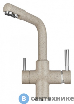 картинка Смеситель Granula 2915, антик (бежевый) для кухни