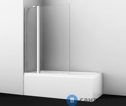 картинка Стеклянная шторка для душа WasserKRAFT Berkel 48P02-110 Fixed, распашная, двухстворчатая