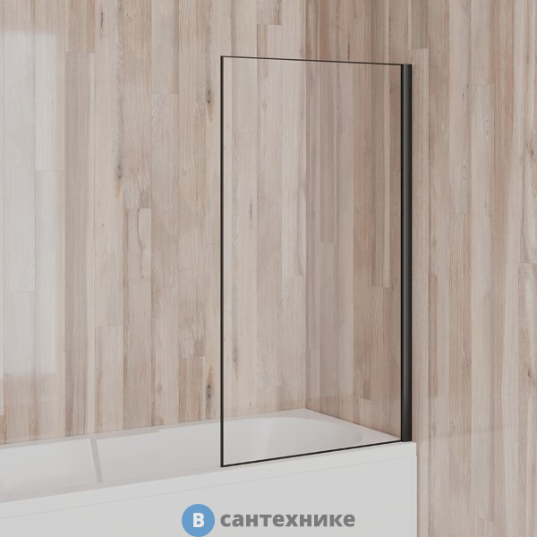 Шторка Paini Paini-ScreenWT70C на ванну Screen 70 см, неподвижная, прозрачное, проф. чёрный