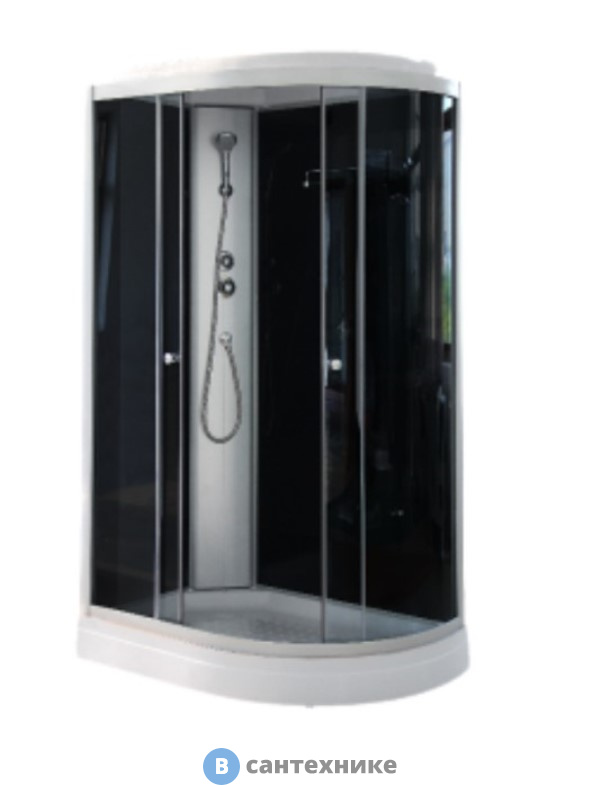 Душевая кабина Parly EC1231L (80*120*210) низкий поддон, передние стекла тонированные, заднее стекло чёрное, профиль белый