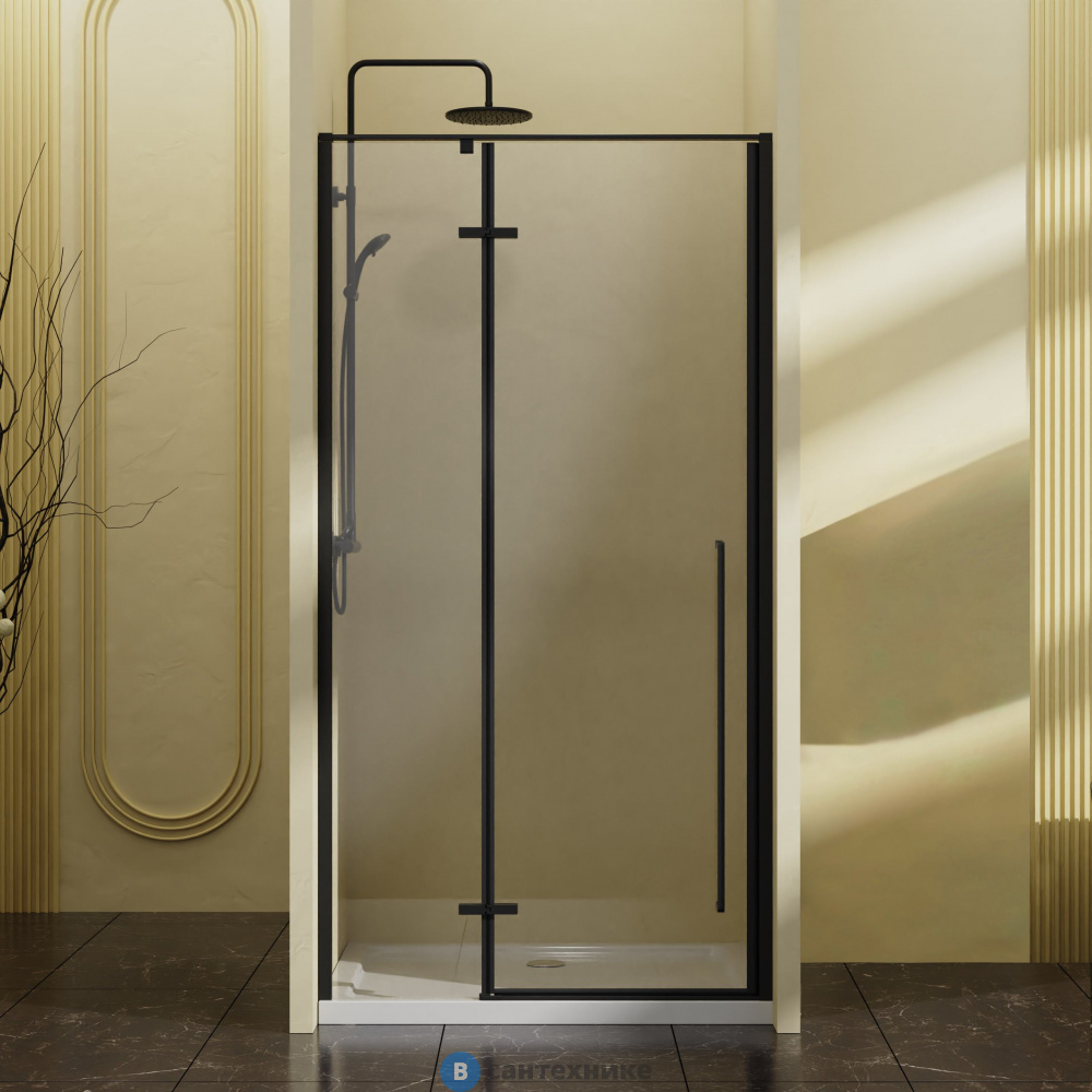 Душевая дверь Vincea Slim-N VDPH-5SN100CLB, 1000, черный, стекло прозрачное