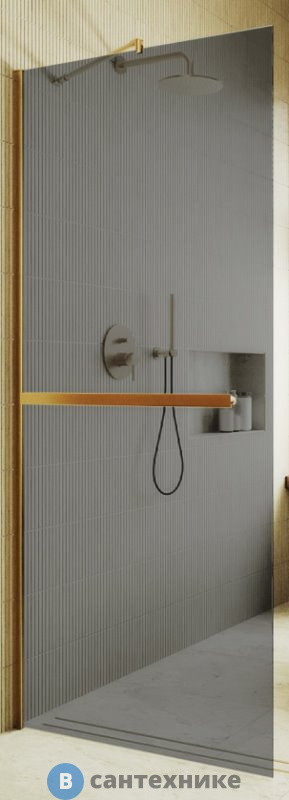 Душевая перегородка в профиле MaybahGlass 1950*790 Стекло 8 мм Графит +Полотенцесушитель (MGD-729-3ш)