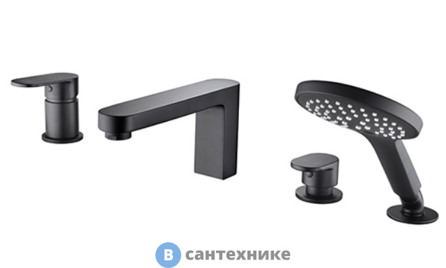 Смеситель WasserKRAFT Elbe 7455 на борт ванны, 4 отверстия