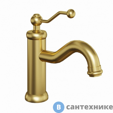 картинка Смеситель Paini Duomo 88PJ205 для раковины, без донного клапана, матовое золото PVD