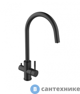 картинка Смеситель Agger Zest A0700744 для кухни 2х1 с возможностью подачи фильтрованной воды, чёрный