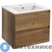 Тумба под раковину Vincea Gio 600 подвесная, 2 выкатных ящика soft-close, T.Oak (VMC-2G600TO)