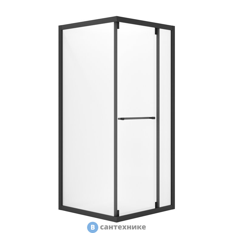 Душевое ограждение Niagara NG-6835-34 BLACK (100*100*195) квадрат, раздвижная, черный матов, стекло прозрач, без поддона