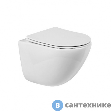 картинка Унитаз подвесной BelBagno AMANDA BB051CHR/BB051SC безободковый, с сиденьем