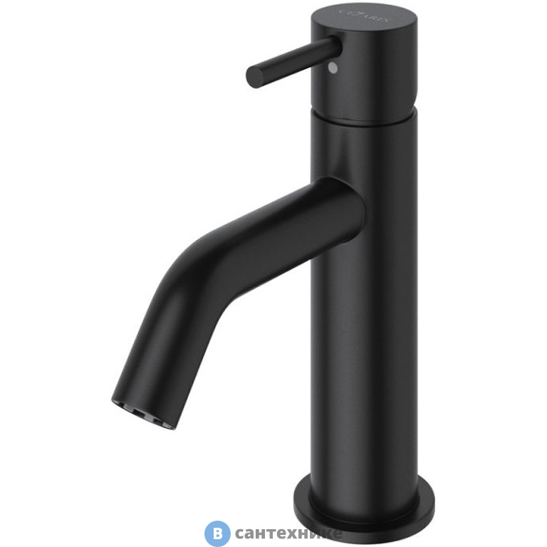 Смеситель Cezares LEAF-LSM2-L-NOP для раковины однорычажный, с донным клапаном, Чёрный матовый
