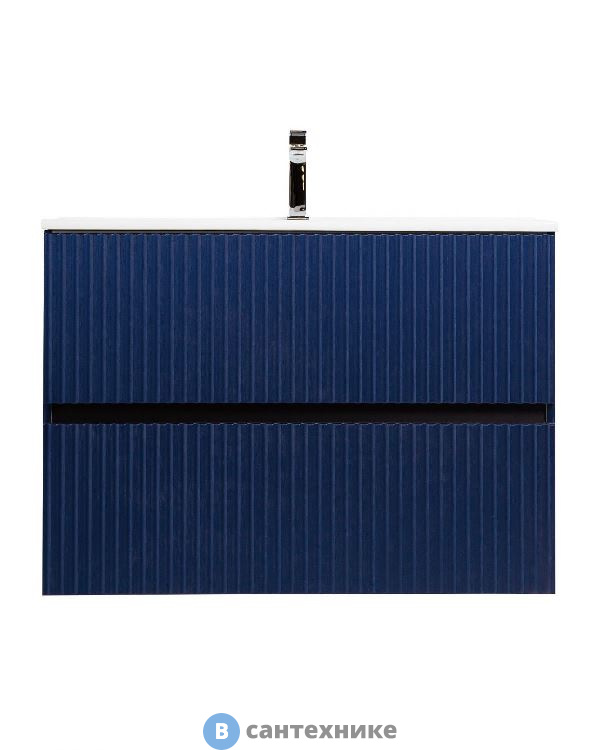 Тумба под раковину Art & MAX TORINO подвесная с двумя выкатными ящиками, Сапфир AM-TORINO-800-2C-SO-SA-P