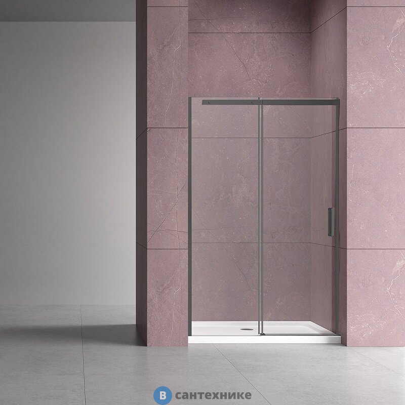 Душевая дверь Vincea Dice VDS-4D160CLGM, 1600, вороненая сталь, стекло прозрачное