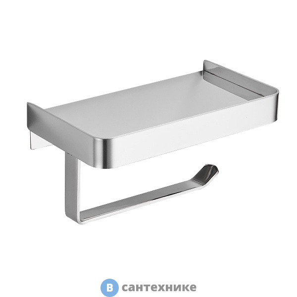 Бумагодержатель AZARIO ALTRE с полкой для телефона, хром (AZ-688)