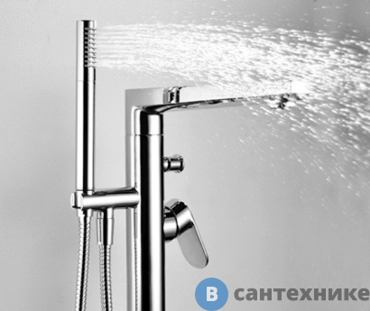 картинка Смеситель напольный WasserKRAFT Dinkel 5821 для ванны латунь, хромоникелевое покрытие