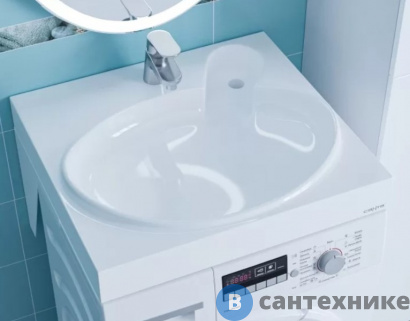 картинка Умывальник СанТа Сатурн 600*110*550 ш/в/гл над стиральной машиной, с кронштейнами (900126)