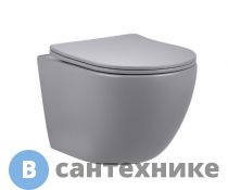 Унитаз подвесной Vincea Globo VT1-14SMG безободковый, матовый серый, ультратонкое сиденье soft-close
