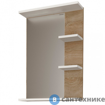 картинка Зеркало Grossman ПОЛО-47 см с полками комбинированное (204701-1) (разобранный вид)