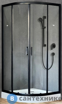 картинка Душевой уголок Royal Bath RB 90HK-T-BL 900x900x2000 (прозрачное) (RB90HK-T-BL)