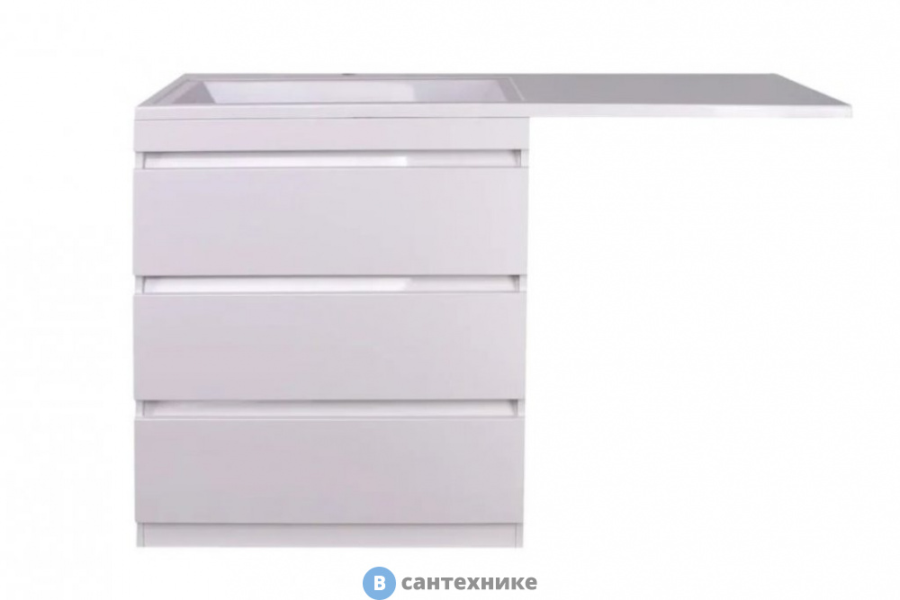 Тумба под раковину Style line Даллас 140, 3 ящика, Люкс белая напольная (2000949233550)