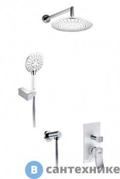 картинка Встраиваемый комплект WasserKRAFT A16067 White для душа с верхней душевой насадкой и лейкой