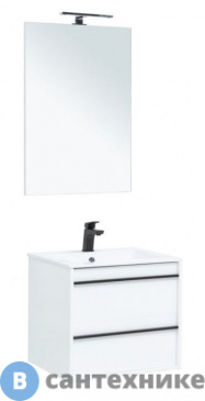 картинка Комплект мебели Aquanet Lino 60 белый матовый (271951)