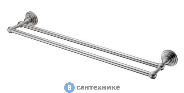 Штанга для полотенец WasserKRAFT Ammer K-7040 двойная металл, покрытие "матовый хром"