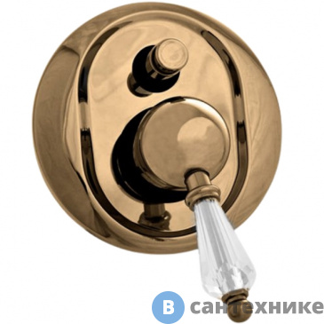 картинка Смеситель Cezares VINTAGE-VDIM-02-Sw встраиваемый однорычажный для душа с переключателем Swarovsk