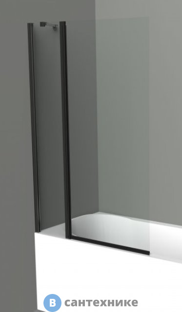 Душевая шторка BelBagno UNO-V-11-100/150-C-NERO 1000x1500 на ванну