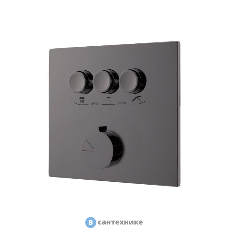 Встраиваемый смеситель Vincea VSCV-431GM для душа трехфункциональный, вороненая сталь