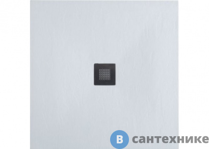 картинка Душевой поддон Aquanet Pleasure 1000х1000х30мм, крышка из нерж, без сифона, белый камень (256322)