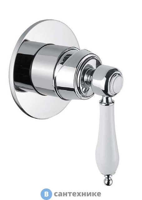 Смеситель Cezares APHRODITE-DIM2-01-Bi встраиваемый для душа, хром, ручки белые