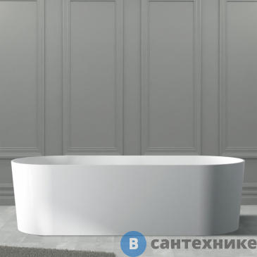 картинка Ванна ABBER Stein AS9614 180*75 из искусственного камня, белая матовая