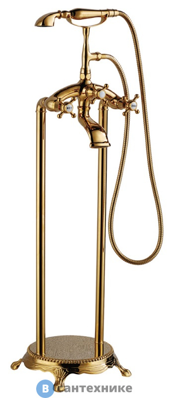 Смеситель ABBER Klassik AF8415G напольный, золото