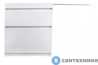 картинка Тумба под раковину Style line Даллас 140, 2 ящика, Люкс белая, напольная PLUS (2000949234304)